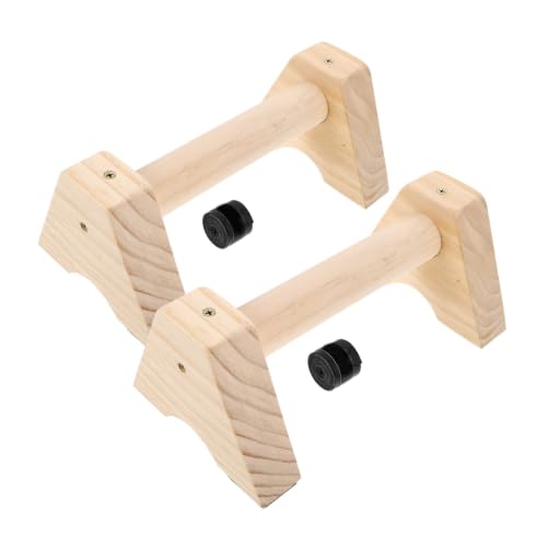 Outanaya Wooden Push up Bars Calisthenic Training Parallettes Beech Wood Non-slip Floor Handles 30cm Pair for Home Gym Strength Workout Men Women