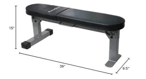 POWERBLOCK Travel Bench, Workout Bench, Folds Up for Easy Storage, Innovative Workout Equipment, Home & Commercial Gyms, Comfortable High Density Foam Upholstery Silver