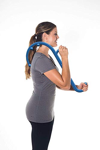 LiBa Back and Neck Massager - Trigger Point Massage Tools for Pain Relief and Manual Massage Hook Therapy Handheld Back Neck Shoulder Massager Blue - Gift for Women & Men - color: A. Blue