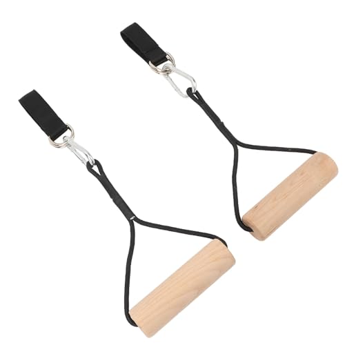 Wooden Gymnastic Rings with Storage for Arm Strength Training and Multifunctional Workouts, Beech Wood Construction Supports Up to 200kg, Portable for Outdoor Home Gym