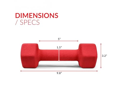10 lb Neoprene Hex Dumbbell, Single, Non-Roll Design with Comfort Grip for Home Gym, Strength Training, HIIT Workouts for Men & Women