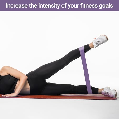 TechStone Resistance Bands Set ā 5 Levels Loop Exercise Bands for Men & Women, Elastic Workout Bands for Home Gym, Training, Yoga & Fitness, Carry Bag Included - color: Purple