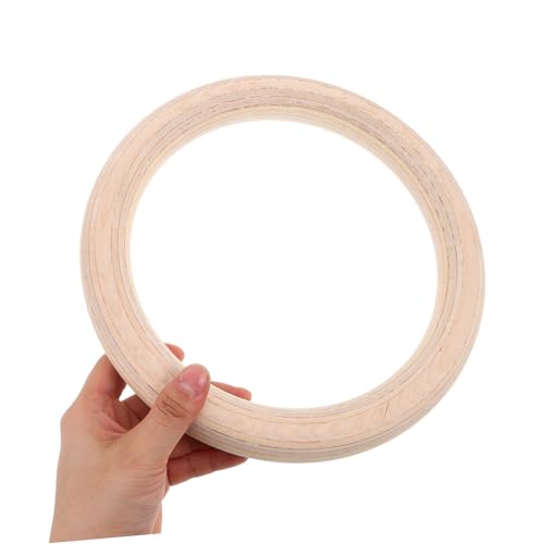BESTonZON Wooden Gymnastic Rings with Adjustable Straps for Home Fitness Durable Bodyweight Training Equipment for Strength and Flexibility Enhancement for Indoor Workouts