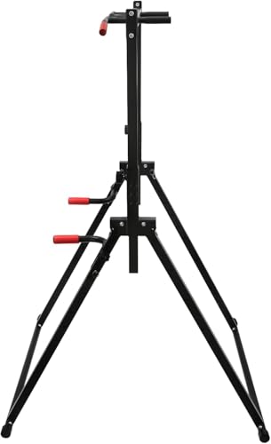 Pull Up Bar Equipment Dip Station, Foldable Power Tower Multifunction Workout Station Gym Strength Training Equipment for Home Gym