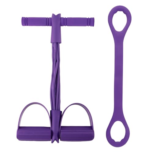 21 Fitness Resistance Bands-6 Tube Pedal Ankle Puller, Multifunction Tension Rope, Pedal Resistance Band with Handle Sit Up Exercise Equipment Home Gym Tummy Trainer for Men Women (Size:8 Tube)