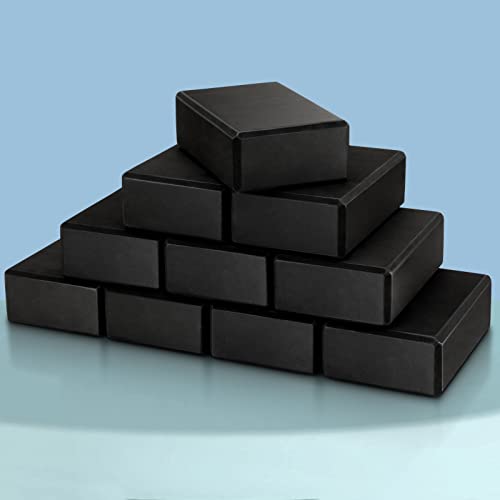 10 Pcs Foam EVA Yoga Blocks Lightweight Non Slip Supportive Yoga Bricks for Pilates Stretching and Meditation, Women Men Yogi Beginners - color: Black