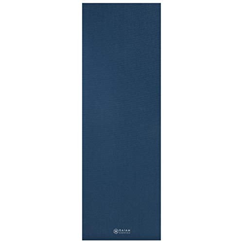 Gaiam Essentials 1/4" Thin (6mm) Yoga & Pilates, Fitness & Exercise Mat with Easy-Cinch Carrier Strap Cusion Support For Fitness and Gym Workouts