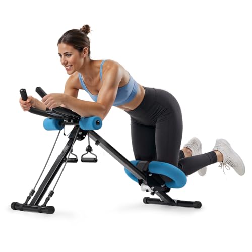 MERACH Ab Machine, Ab Workout Equipment, Adjustable Ab Trainer Machine for Abs Workout at Home Gym, Foldable, Knee Protection, Abdominal Trainer for Stomach Workout