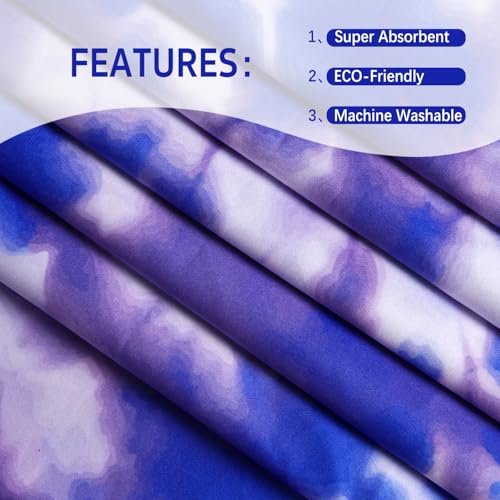 Hot Yoga Mat Towel with Corner Pockets Yoga Towels for Hot Yoga Non Slip with Travel Bag Sweat Absorbent Yoga Blankets Mat Cover for Workout Gym 70"x26" (Tie-dye-01, 70x26)