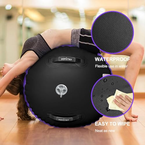 VOFiTNY Gymnastics Air Barrel Tumbling Equipment Back Handspring Trainer - color: Black/Purple No Pump, size: 3.3'L x 2.3'D