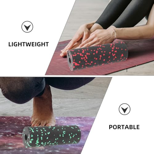 Luxshiny 2pcs Compact Exercise Column Foam Rollers for Muscle Relaxation, Deep Tissue Massage, and Fitness – Hollow Soft Exercise Roller for Home Workout and Travel (Green Red)