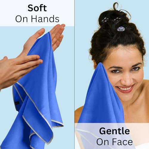Backpacking Ultralight Quick Dry Microfiber Soft Fast Drying Hand and Face Towel Wash Cloth Camping Yoga Hiking Active Lifestyle (Blue, Medium 16x28) - color: Blue, size: Medium