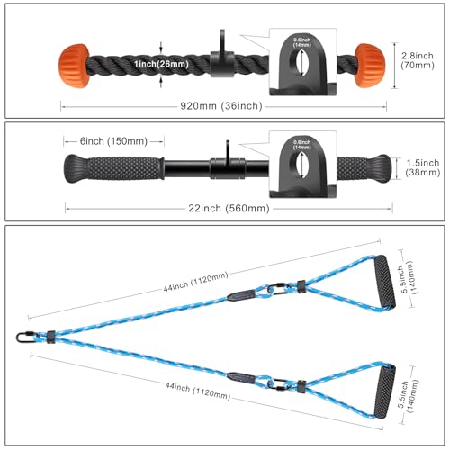 Kipika 48" Ceiling Mounted Pull Up Bar, Heavy Duty Multi-Grip Chin Up Bar,Mounted Pullup Bar, Adjustable Height, Pull Up Bands for Chin Ups & Body Stretching, Ideal for Home Gym and Strength Training - color: 48" Cable Pulley System