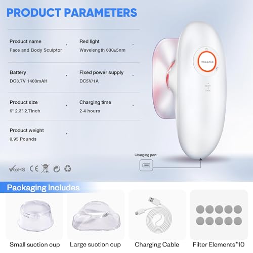 3-in-1 Body Sculpting Machine, 3-in-1 Electric Cellulite Massager-3 Modes Adjustable Body Sculpting Machine- Home Use Cupping Therapy Tool for Back, Belly, Waist, Arms, Legs - White