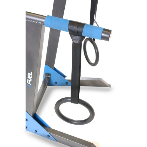 Fuel Pureformance Dip Station | Bodyweight Training | Multiple Options - color: Black/Blue - Deluxe Dip Station w/O-Rings
