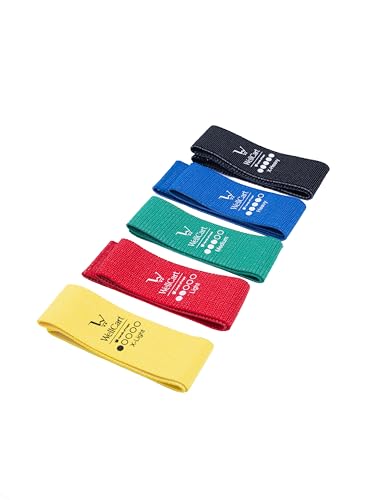 Fabric Hip Resistance Bands Set (5 Levels: X-Light to X-Heavy) – Non-Slip Glute & Lower-Body Training Bands with Carry Bag