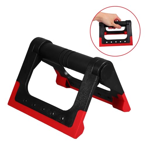 Pair of Push-up Bars for Strength Training Home Gym Exercise Floor Workouts Fitness Equipment (red)