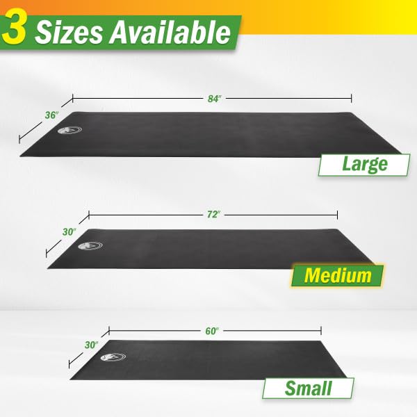 Treadmill & Exercise Equipment Mat – Non-Slip, Waterproof Pad for Bike, Walking Pad, Elliptical or Home Gym – Noise-Reducing Workout Floor Protector by Wakeman - size: Medium