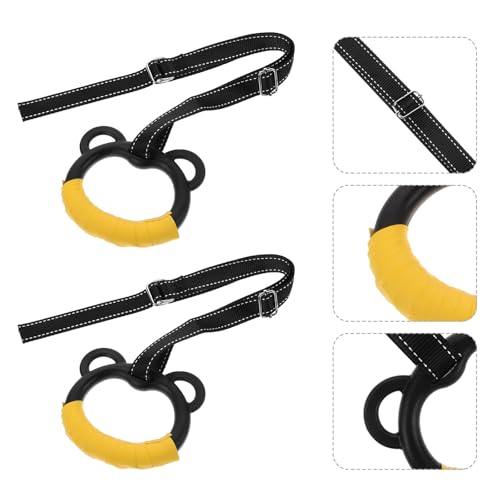 Adjustable Gymnastics Rings Set, Indoor Fitness Hanging Pull-up Rings with Non-Slip Straps for ’s Bodyweight Training and Home Exercise Equipment