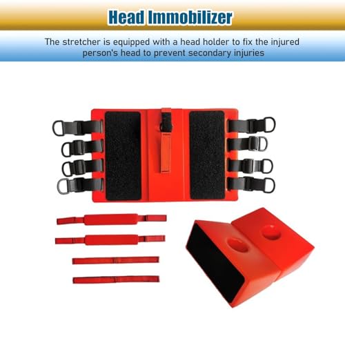 Foldable Spine Stretcher Board for Water, PE Patient Transfer with Head Imlizer & Neck Brace, Emerncy Ambulance & Hospital Use, Lightweight &