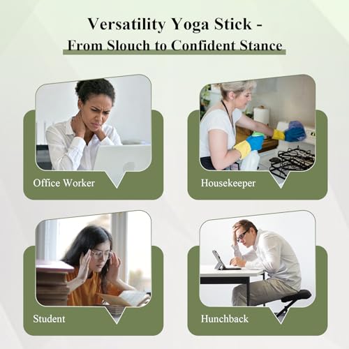 Yoga Stick for Stretching, 5ft Exercise Stick for Mobility & Flexibility, Bamboo Stretch Bar and Posture Pole with Non-Slip Grip - Includes Free Video Guide - color: Natural Bamboo