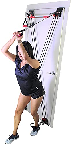 X Factor Door Gym Complete Home Gym Full Body Workout Total Exercise System Package | Strength Training Fitness Resistance System | Includes Straight Bar, DVD, Workout Chart