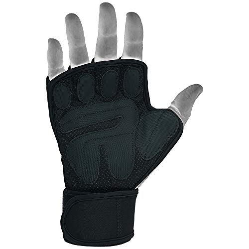 MRX BOXING & FITNESS Workout Gloves for Men and Women Ventilated Weight Lifting Gloves with Wrist Wraps Sticky Palm Protection with Extra Grip Gym Gloves for Exercise Pull Ups, Cross Training