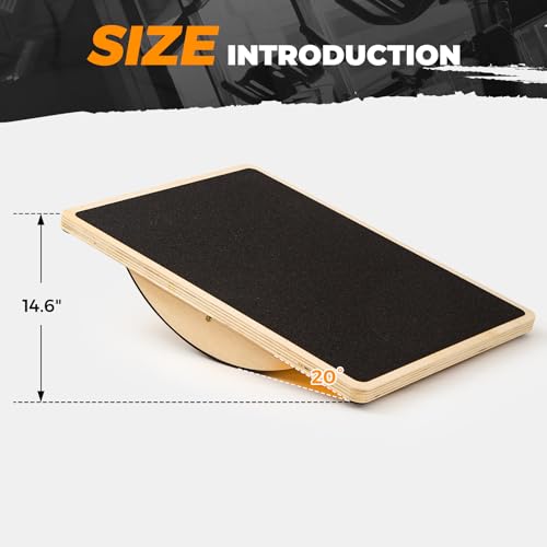 Wooden Rocker Balance Board for Adults Anti-Slip 350LBS Balance Trainer for Standing Desk, Physical Therapy & Core Strength β Durable Wooden Rocker Board for Office & Rehab - size: 180 degrees