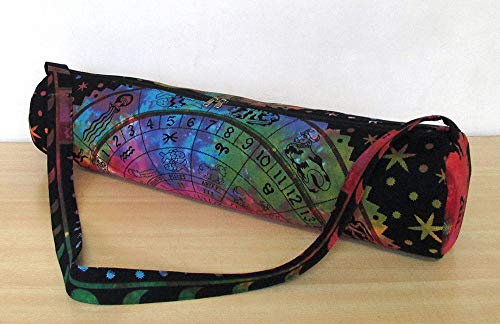 INDIAN CRAFT CASTLE ICC Yoga Mat Bag Carrier Full-Zip Exercise Yoga Mat Carry Bag for Women Men with Multi-Functional Storage Pockets and Adjustable Shoulder Strap 26X6 Inches - style: Zodiac Multi