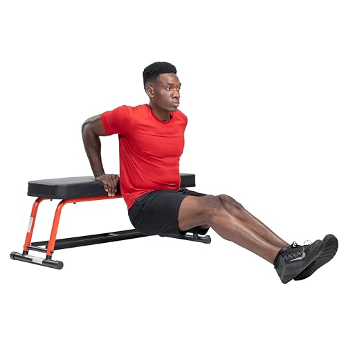 Sunny Health & Fitness Heavy-Duty Weight Bench for Home Gym Training - color: 2. Red