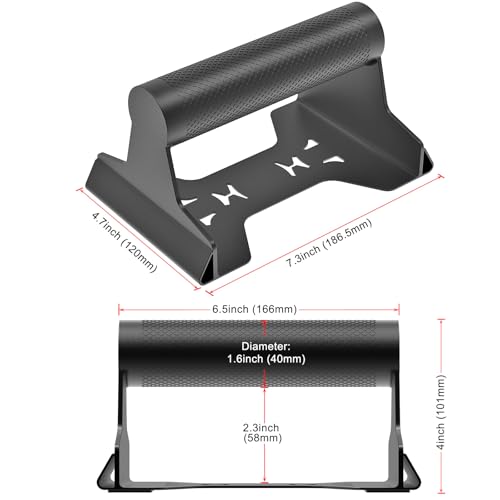 SELEWARE Wood Push Up Bars Steel Calisthenic Parallette Bars Handstand Bars - color: C: Steel Knurled Grip (7.3"L x 4"H)