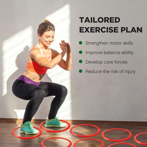Agility Rings Speed and Agility Training Rings Exercise Speed Circle Jumping Hoops for Training Toss Equipment - color: Red, size: 15 Inch