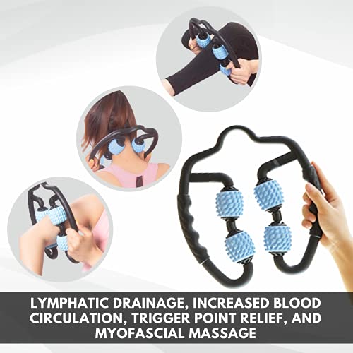 Shadowfit Muscle Massager Roller, Trigger Point Foam Roller for Calves, Legs, Arms, Shin Splints, Massage Tool to Relieve Soreness, Stiffness, and Tight Muscles, Cellulite Deep Tissue Massaging - color: Black