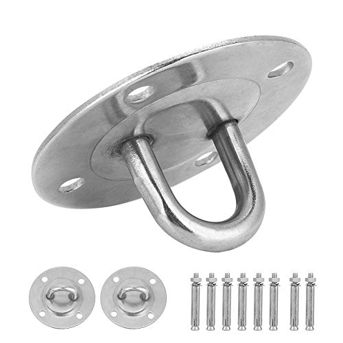 HERCHR 2pcs Battle Rope Anchor Wall Mount for Suspension Straps, Yoga Swing Ceiling Mount Brackets, Body Weight Strength Training System, Yoga Swing Hammock