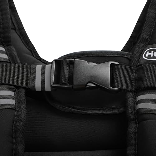 Weighted Vest for Running with Reflective Stripes and Adjustable Straps for Men & Women Fitness, Workout, Training, and Weight Loss, Black