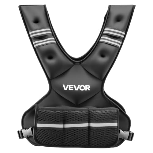 VEVOR Adjustable Weighted Vest, 4-10lbs/20-32lbs/24-40lbs/40lbs Comfortable X-Shape Body Weight Vest Set with 6/8 Weight Packs and Reflective Stripe, for Men Women, Workout Equipment for Strength Training Running Jogging - size: 20-32 lbs