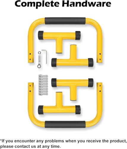 Push Up Bar, 14'' High Steel Parallettes & Dip Bar with Full Coverage Foam Handle, Heavy-Duty Calisthenics Parallel Bars for L-Sit, Dips, Home Gym Strength Training Workout