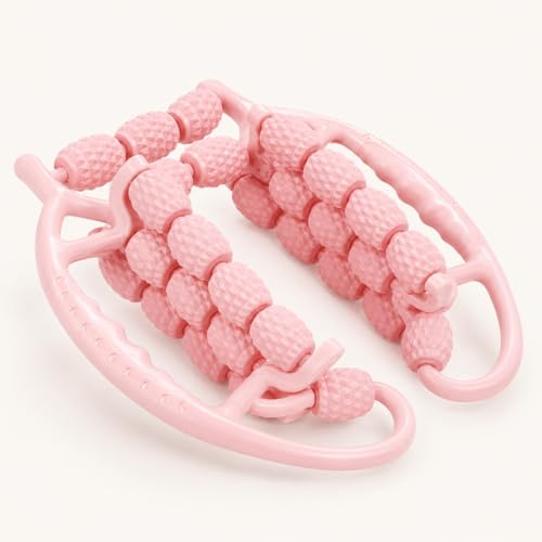 29-Wheel Leg Roller Massager, Manual Muscle Roller Tool for Calves, Thighs and Arms, Pink - size: 29-Wheel