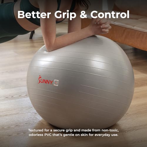Sunny Health & Fitness Premium Anti-Burst Exercise & Stability Ball - size: 21.7" (55cm)