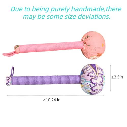 Mugwort Massage Hammer, Massage Tools Back, Shoulder & Body - Handheld Percussion Therapy Tool with US Design Patent, (Purple, Pink) - color: Purple, Pink