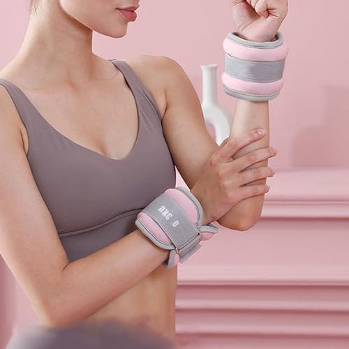 1 Pair 0.66 lbs Adjustable Men's and Women's Hand and Ankle Weights Wrist Weights for Yoga, Walking, Aerobics, Dance Exercise and Other Fitness Exercises (Pink)