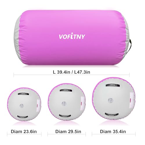 VOFiTNY Gymnastics Air Barrel Tumbling Equipment Back Handspring Trainer - color: Hotpink No Pump, size: 4'L x 3'D
