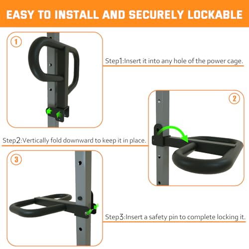 Dip Bar Attachment for 2"x2" Squat Rack, Heavy Duty Power Rack Attachment with 5/8" or 1" Hole (For 2" x 2" Power Rack with Multi Grips)