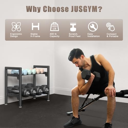 Dumbbell Rack Stand Only, 400LBS Capacity Weight Rack for Home Gym Storage, Adjustable Weight Storage Racks, Heavy-Duty Kettlebell Rack