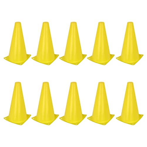 23cm Soccer Training Cones - 10-Pack Polyethylene Field Markers for Football, Basketball, and Agility Drills