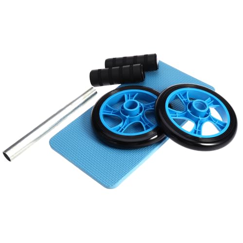 TOYANDONA Dual Wheel Mute Ab Roller with Knee Pad, Abdominal Exercise Wheel Trainer for Core Workout, Blue Silent Abdominal Roller for Home Fitness and Strength Training