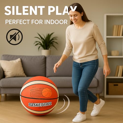 Silent Indoor Basketball – No Noise PU Foam Ball for Home Training, No Air Needed, Suitable for Apartment Fitness Use – Size 3/5/7