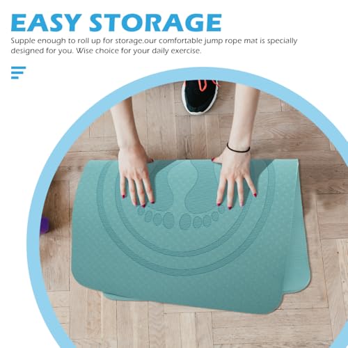 Wakauto Tpe Non-slip Jump Rope Mat Thick Cushioned Portable Workout Pad for Indoor Exercise Shock Absorbing Household Rope Mat with High Elasticity and Floor Protection