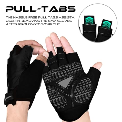 WESTWOOD FOX Cycling Gloves for Men Women,Half Finger Unisex Gel Padded Anti-Slip Mountain Bike Gloves, Breathable Shock Absorption Grip Palm Bicycle Summer Riding MTB Bike Gloves
