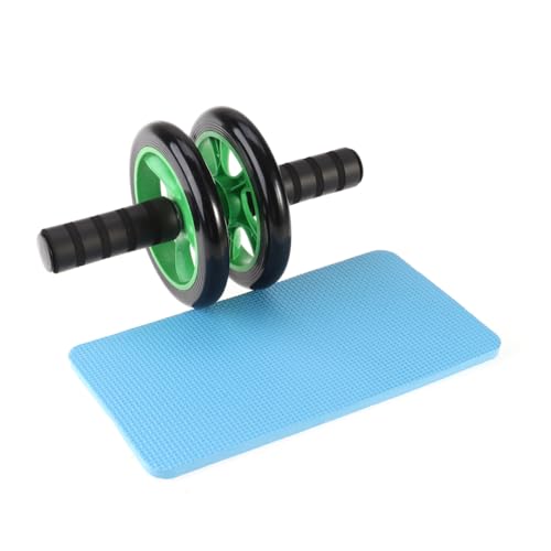 Dual Wheel Ab Roller with Knee Pad for Core Workout Stable Abdominal Trainer with High-grip Handles Quiet Exercise Roller for Home Gym Fitness Suitable for Beginners and Advanced